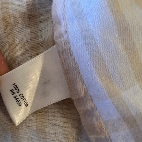 Banana republic women’s button down shirt beige w white stripes, size S - Picture 9 of 10